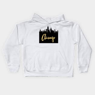 CHICAGO ILLINOIS DESIGNER SILHOUETTE SKYLINE ART Kids Hoodie